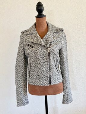 GAP Tweed Grey Moto Blazer